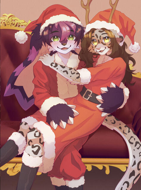 illustration of a furry holding a gun