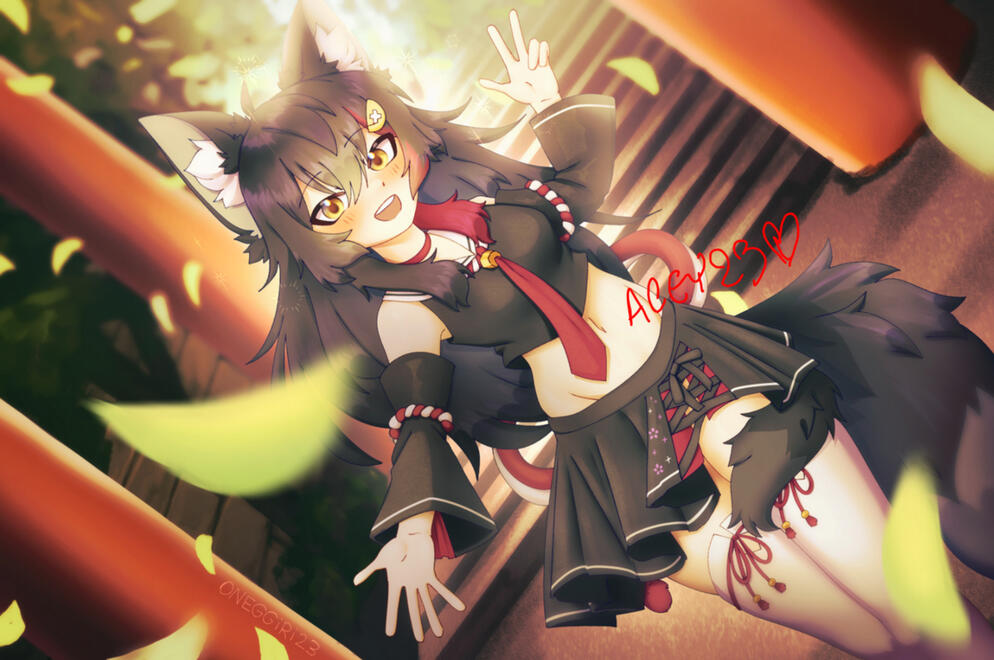 illustration of ookami mio from hololive illustration of ookami mio from hololive