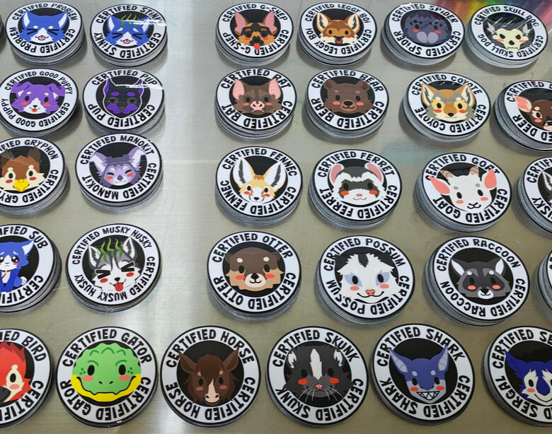 Photo of a bunch of certified species stickers!