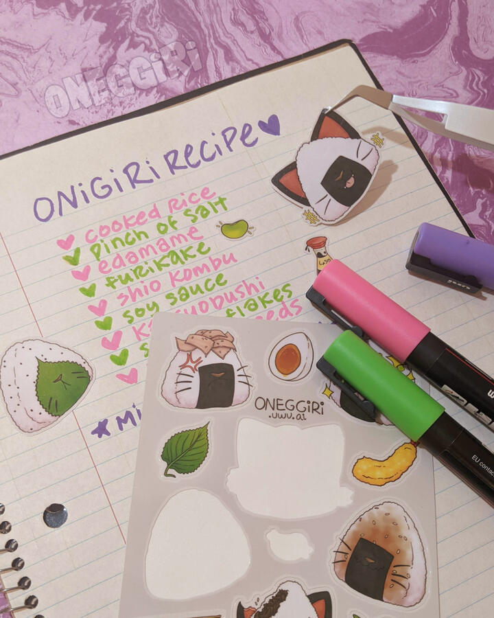 onigiri sticker sheet