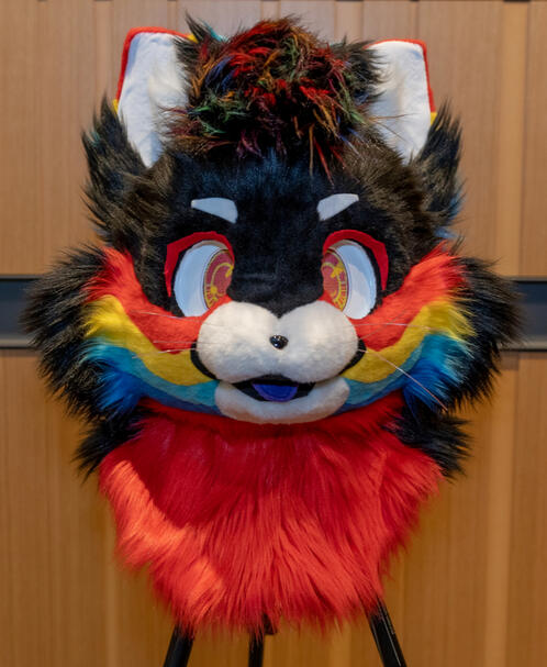 black and red cat fursuit
