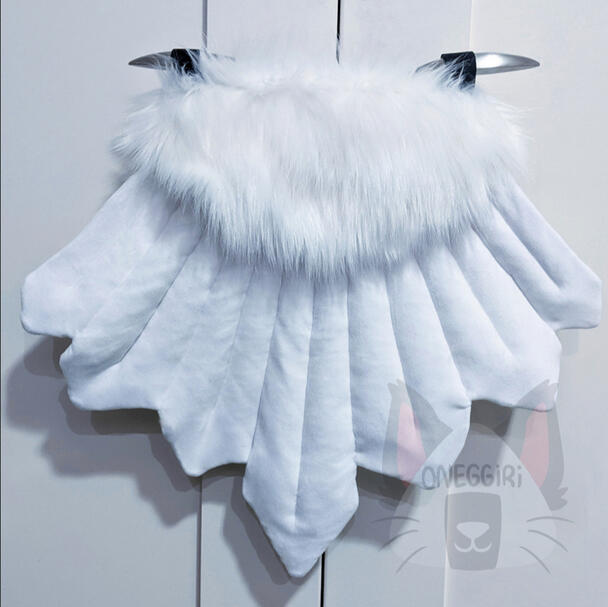 white bird tail with fur and feathers
