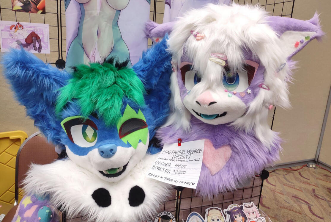 scar fox and decora kei dragon heads (Furvana 2023 premades)