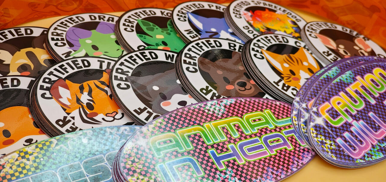 Closeup photo of some stickers I've designed! Closeup photo of some stickers I've designed!