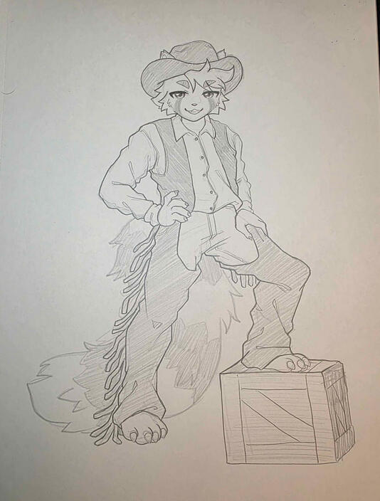 Example of a sketch commission, this one featuring one character